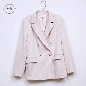 NWOT Skies Are Blue Double Breasted Blazer Cream Women L